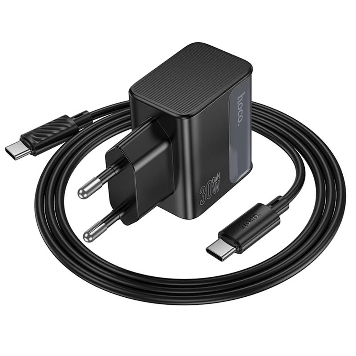 СЗУ Hoco CS73A Star Speed PD30W+QC3.0 (1USB-A/1C) + кабель Type-C to Type-C Midnight Black