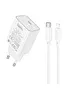 СЗУ Hoco C143A Benefit PD20W (1USB-C) + кабель Type-C to Lightning White