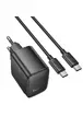 СЗУ Hoco CS61A Bright PD30W+QC3.0 (1USB-A/1C) + кабель Type-C to Type-C Black