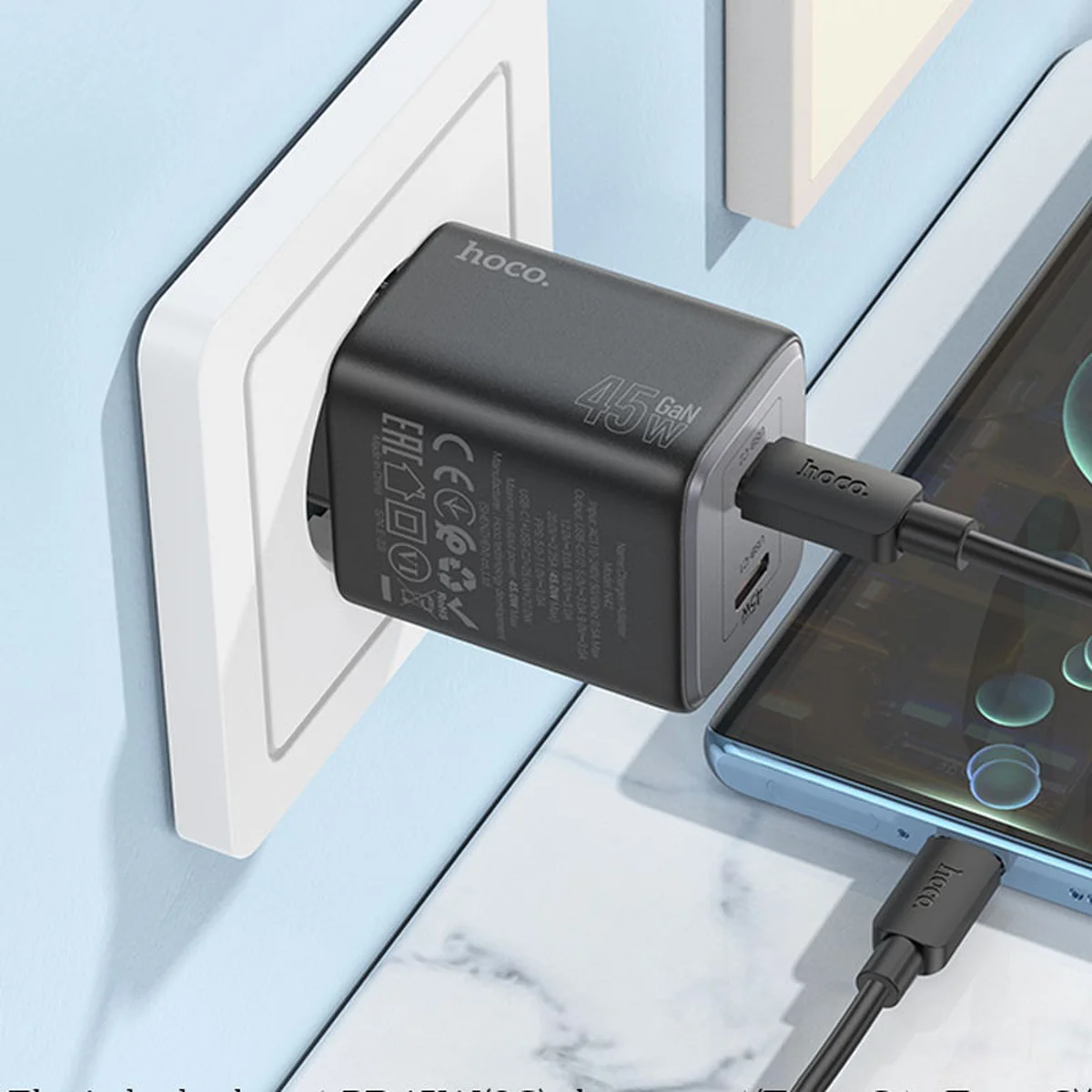 СЗУ Hoco N42 Elogiado 2C PD45W + Type to Type-C Black