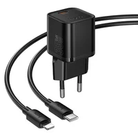 СЗУ Hoco N66 Ingenious PD35W (1USB-C) + кабель Type-C to Lightning Black