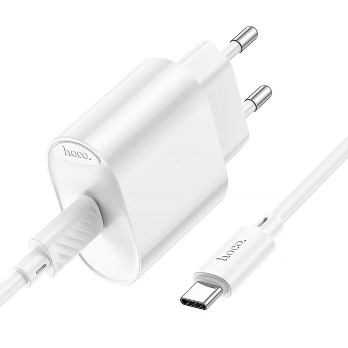 СЗУ Hoco C109A Fighter PD20W (1USB-C) + кабель Type-C to Type-C White