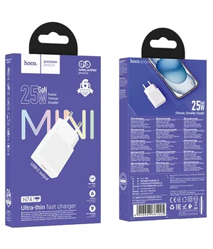 СЗУ Hoco N74 Speed ultra-thin PD25W (1USB-C) White