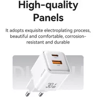 СЗУ Usams US-CC189 PD30W + QC3.0 A+C X-ron Series White