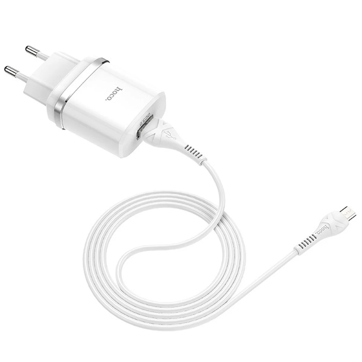 СЗУ Hoco C12Q Smart QC3.0 3A (1USB-A) + кабель USB to MicroUSB Білий