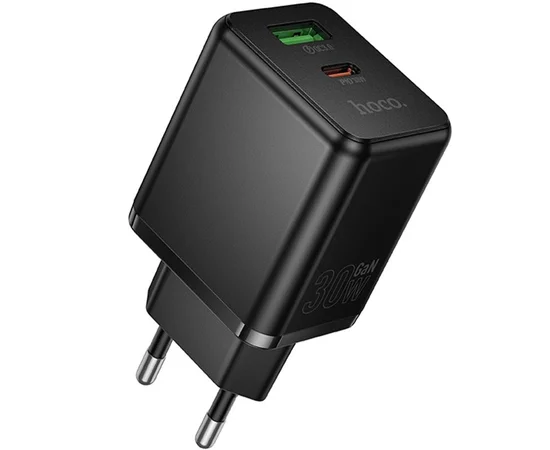 СЗУ Hoco C157A Smart PD30W+QC3.0 (1USB-A/1C) Black