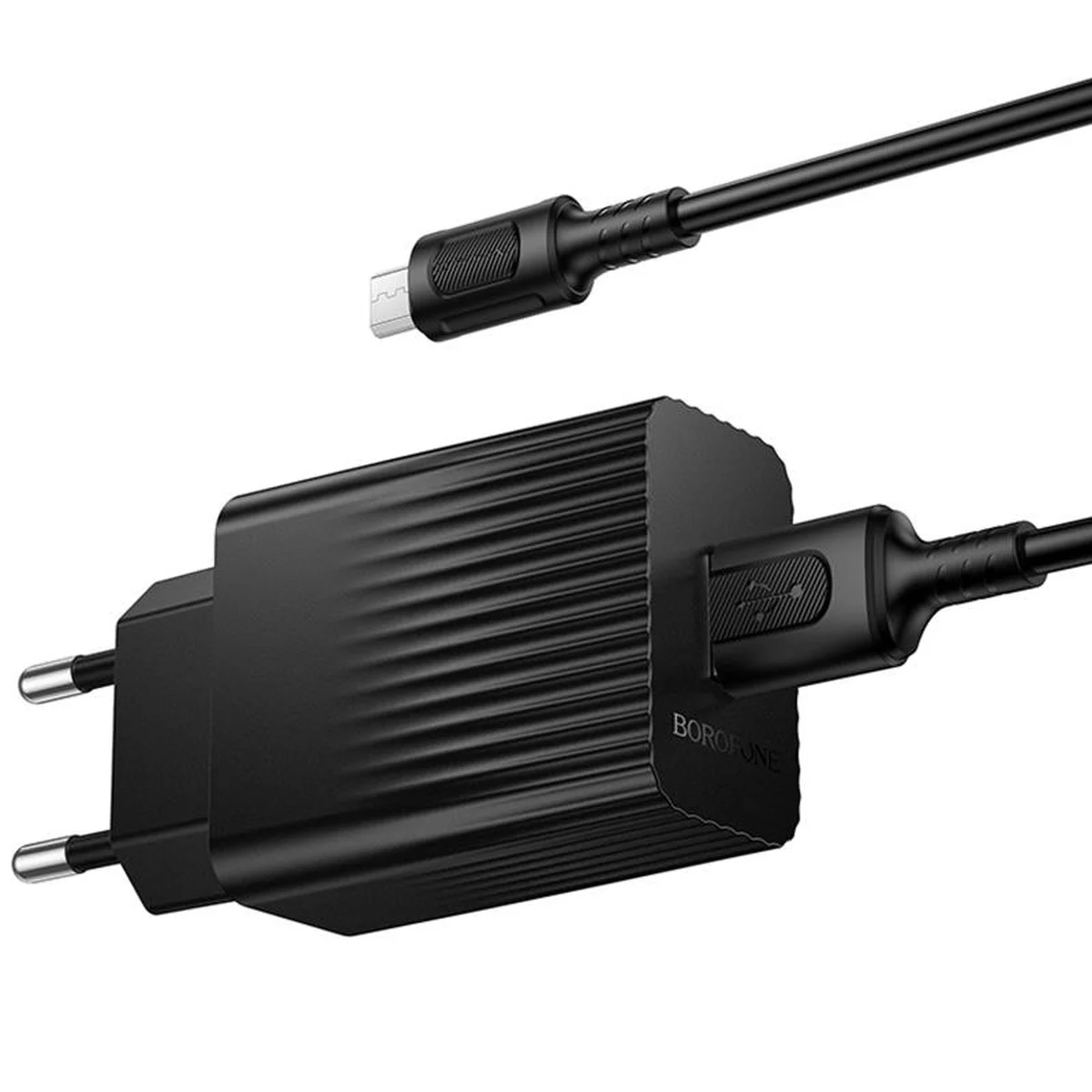 СЗУ Borofone BAS72A Source QC3.0 (1USB-A) + кабель USB to MicroUSB Black