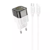СЗУ Hoco C125A Transparent 1C PD20W + Type-C to Lightning Transparent black