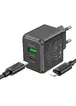 СЗУ Hoco CS14A PD20W+QC3.0 (1USB-A/1C) + Type-C to Lightning Black