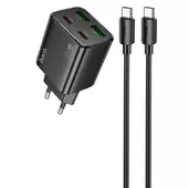 СЗУ Hoco N55 Fundador PD20W four-port (2USB-A/2C) + Type-C to Type-C Black