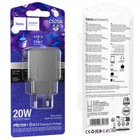 СЗУ Hoco CS25A Rico PD20W+QC3.0 (1USB-A/1C) Black