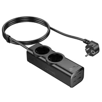 Подовжувач Hoco NS10 Wisdom 2-position PD67W (1USB-A/3C/2Socket) (2m) Black