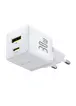СЗУ Baseus Palm Fast Charger 30W (1USB-A/1C) + кабель Type-C to Type-C (P1011160A) Moon White