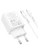 СЗУ Hoco N71 Nuevo PD30W+QC3.0 (1USB-A/1C) + кабель Type-C to Lightning White