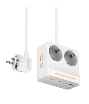 Удлинитель Hoco AC27 Descanso (PD30W/2C/1A/2xSocket) (2m) White