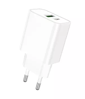 СЗУ Borofone BA88A Navy PD20W+QC3.0 (1USB-A/1C) White