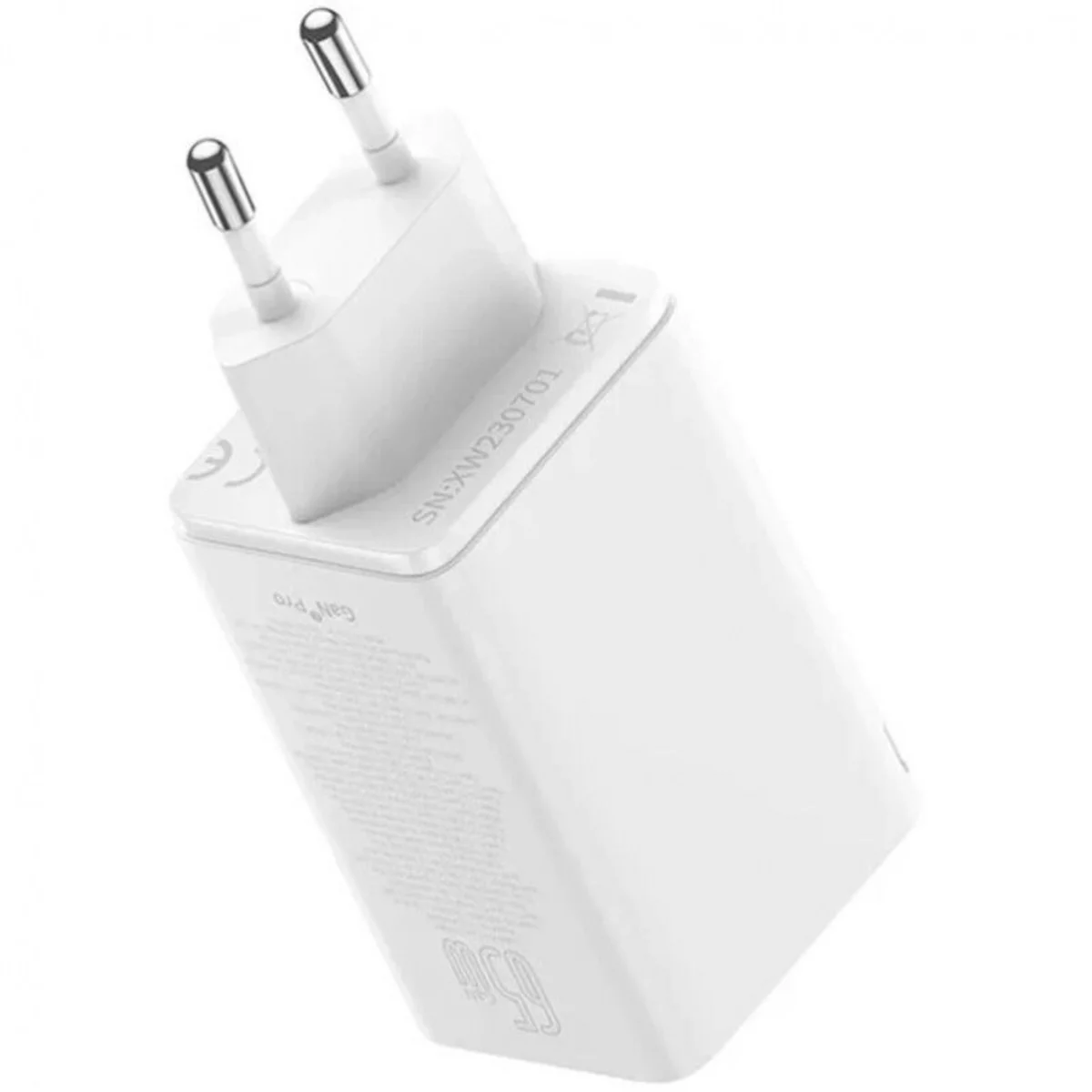 СЗУ Baseus GaN6 Pro OS 2C+2U 65W Type-C to Type-C 100W (1m) (P10162701) White