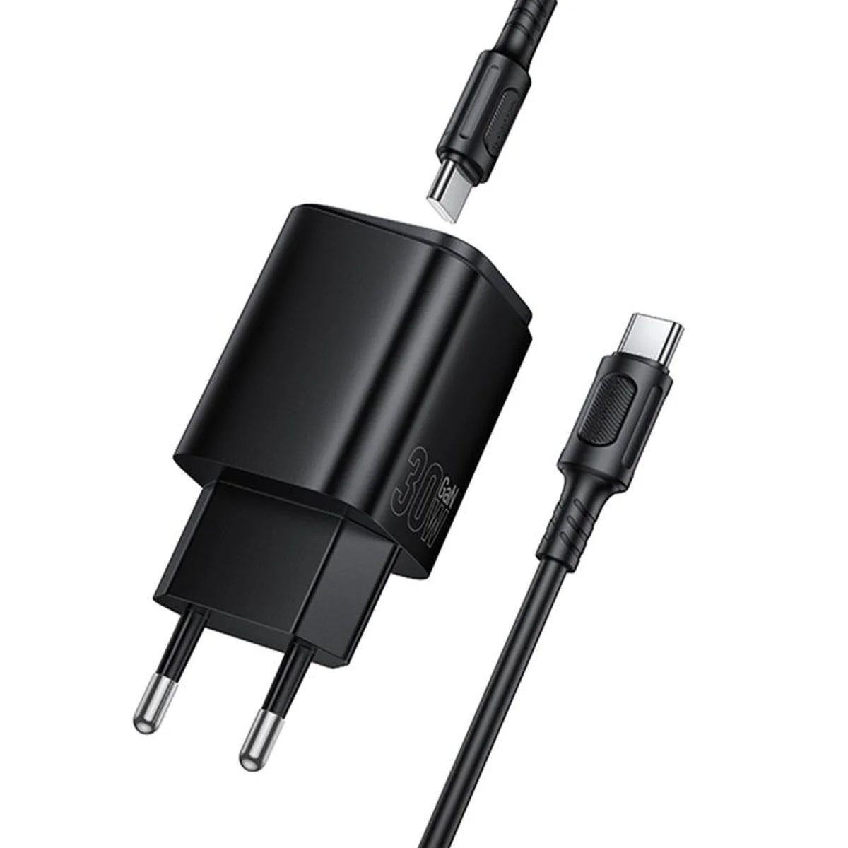 СЗУ Borofone BAS85A Star PD30W+QC3.0 (1USB-A/1C) + кабель Type-C to Type-C Black