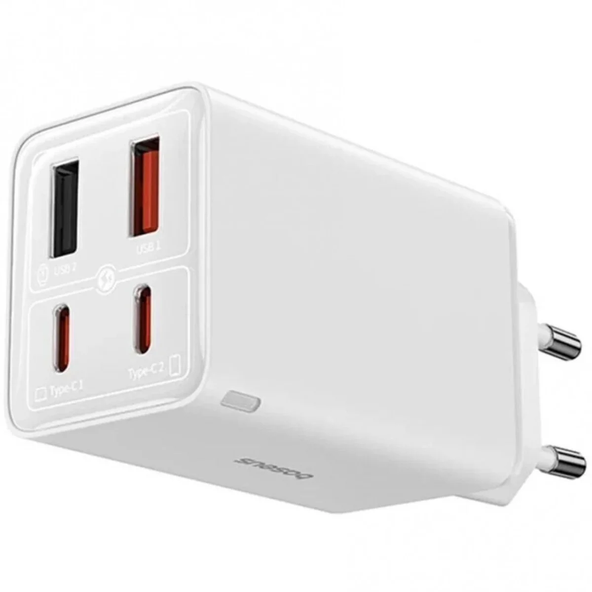 СЗУ Baseus GaN6 Pro OS 2C+2U 65W Type-C to Type-C 100W (1m) (P10162701) White