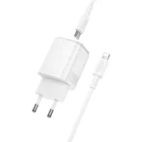 СЗУ Borofone BAS83A Star PD20W+QC3.0 (1USB-A/1C) + кабель Type-C to Lightning White