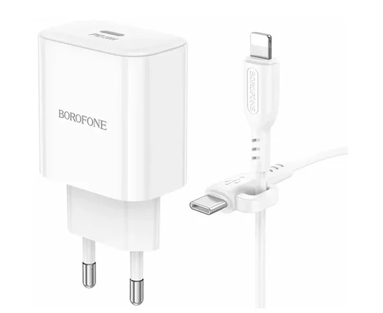 СЗУ Borofone BA81A PD20W (1USB-C) + кабель Type-C to Lightning White