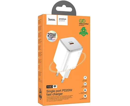 СЗУ Hoco N40 Mighty 1C PD20W White