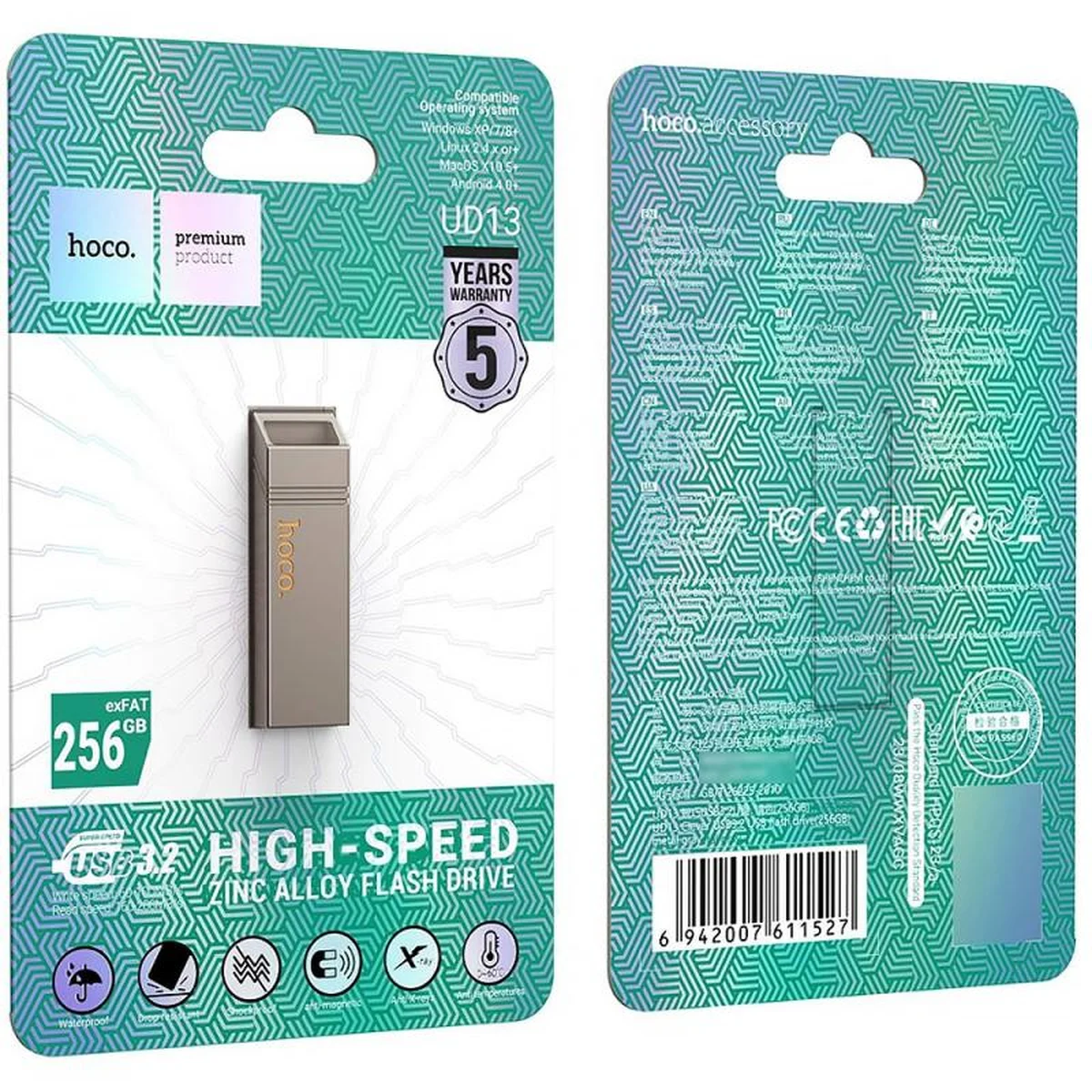 Флеш-накопитель Hoco UD13 USB3.2 - 256GB Gray