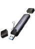 Картридер Hoco HB56A Victory 5in1 Lightning/USB2.0 to SD/TF3.0 + USB 2.0 Metal gray