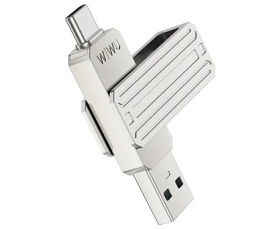 Флеш-драйв USB 3.0 Flash Drive WIWU Wi-FD001 3 in 1 32GB Silver