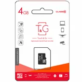 Карта пам'яті T&G microSDHC Class 10 - 4GB (без адаптера) Чорний
