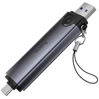 Картридер Hoco HB56 Victory 5in1 Type-C/USB2.0 to SD/TF3.0 + USB 2.0 Metal gray