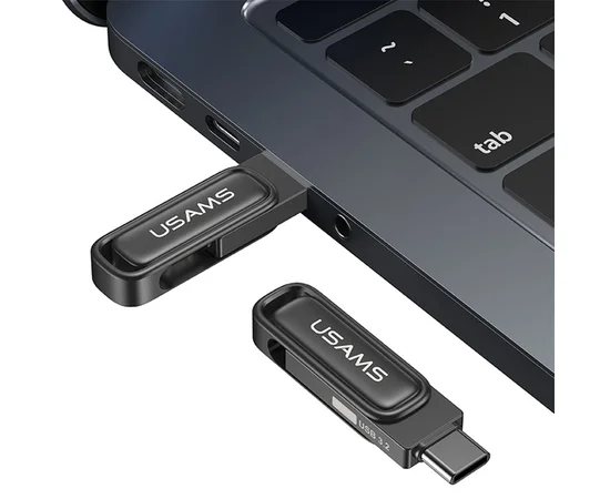 Флеш накопитель USAMS US-ZB348 USB3.2 Type-C High-Speed Flash Drive With Dual Ports 128Gb Tarnish