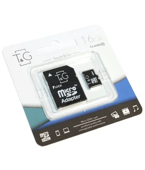 Карта пам'яті T&G (UHS-1) microSDHC Class 10 - 16GB (з адаптером) Чорний