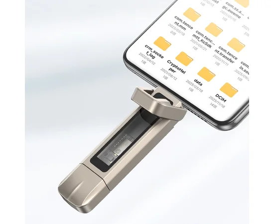 Флеш накопичувач USAMS US-ZB280 USB3.2+Type-C GEN1 Dual Ports Aluminum Alloy 10G Flash Drive 512Gb Silver