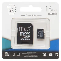 Карта пам'яті T&G (UHS-1) microSDHC Class 10 - 16GB (з адаптером) Чорний