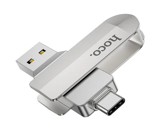 Флеш-накопитель Hoco UD10 Metal Flash 2in1 USB 3.0/Type-C - 128GB Gray