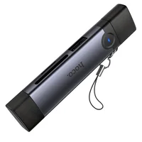 Картридер Hoco HB56B Victory 5in1 Type-C/Lightning to SD/TF3.0 + USB 2.0 Metal gray