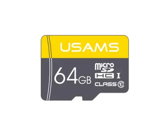 Карта памяти USAMS US-ZB095 TF High Speed Card 64 Gb (по adapter) Yellow