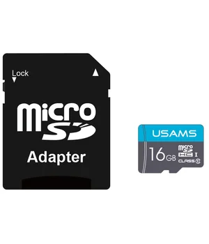 Карта пам'яті USAMS US-ZB117 TF High Speed Card 16 Gb + Adapter Blue