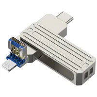 Флеш-драйв USB 3.0 Flash Drive WIWU Wi-FD001 3 in 1 32GB Silver