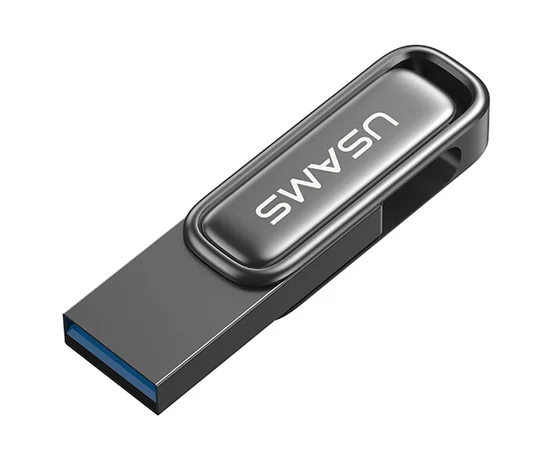 Флеш накопитель USAMS US-ZB333 USB3.0 Zinc Alloy Rotating Flash Drive 128Gb Tarnish