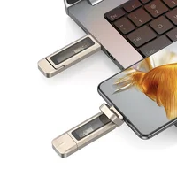 Флеш накопитель USAMS US-ZB275 USB3.2+Type-C GEN1 Dual Ports Aluminum Alloy 5G Flash Drive 256Gb Silver