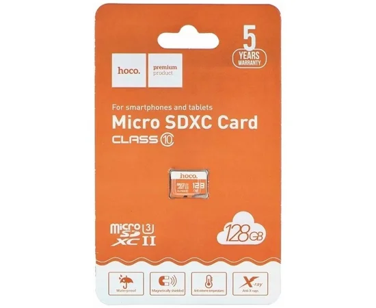 Карта пам'яті Hoco microSDXC Class 10 - 128GB (без адаптера) Orange