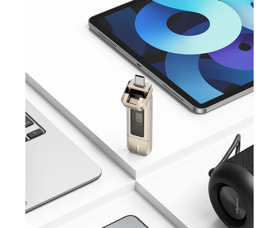 Флеш накопичувач USAMS US-ZB275 USB3.2+Type-C GEN1 Dual Ports Aluminum Alloy 5G Flash Drive 256Gb Silver