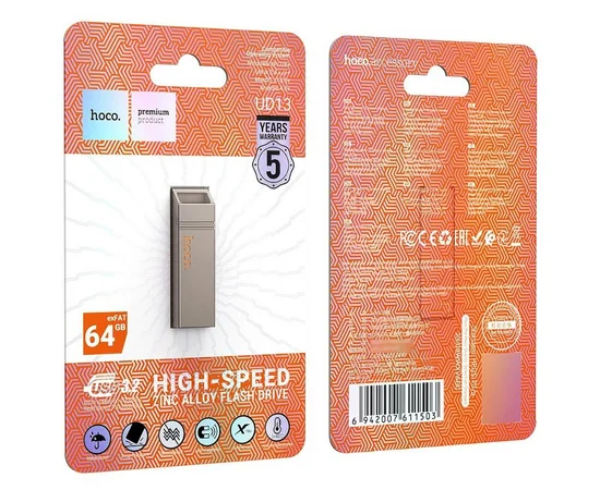 Флеш-накопичувач Hoco UD13 USB3.2 - 64GB Gray