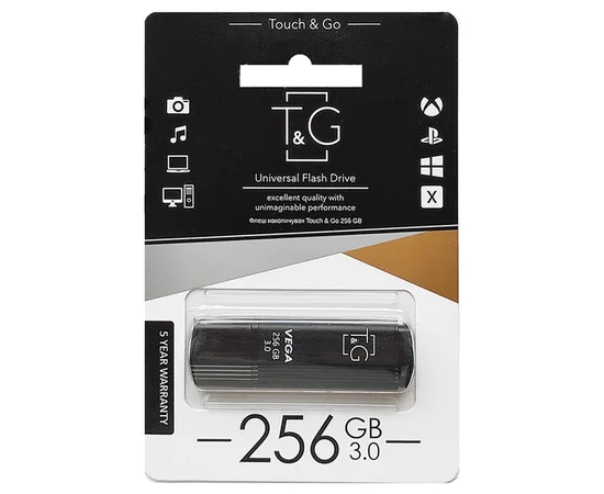 Флеш-драйв USB 3.0 Flash Drive T&G 121 Vega Series 256GB Черный