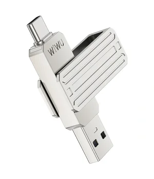 Флеш-драйв USB 3.0 Flash Drive WIWU Wi-FD001 3 in 1 32GB Silver