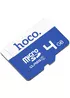 Карта пам'яті Hoco microSDHC Class 10 - 4GB (без адаптера) Синій