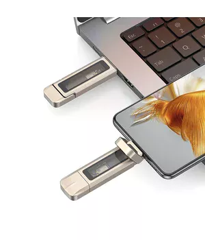 Флеш накопичувач USAMS US-ZB280 USB3.2+Type-C GEN1 Dual Ports Aluminum Alloy 10G Flash Drive 512Gb Silver