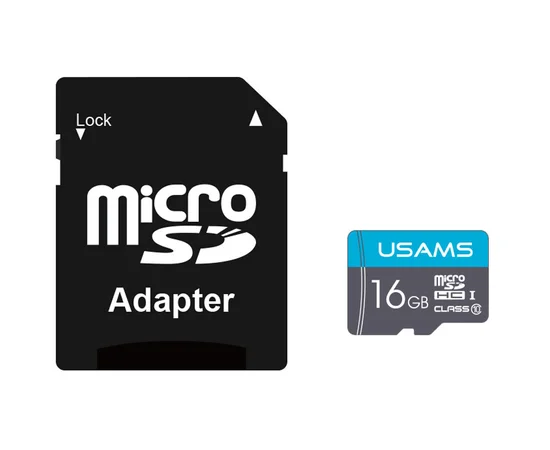 Карта пам'яті USAMS US-ZB117 TF High Speed Card 16 Gb + Adapter Blue